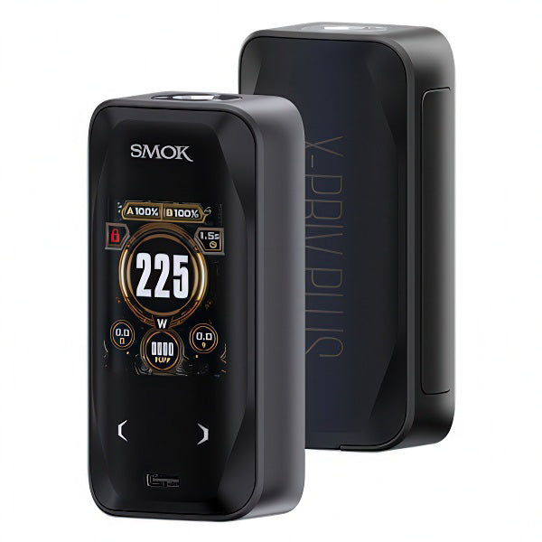Smok X-Priv Plus Mod in black – 225W dual 18650 vape mod with TFT screen