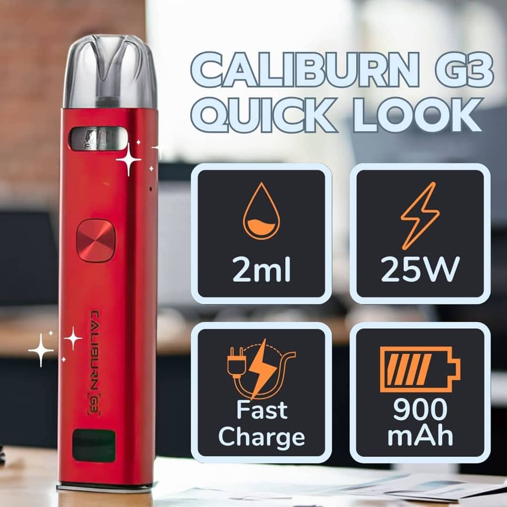 Buy Uwell Caliburn G3 in Canada: 900mAh, OLED, 25W - Vapor North Buy Uwell Caliburn G3 in Canada: 900mAh, OLED, 25W - Vapor North
