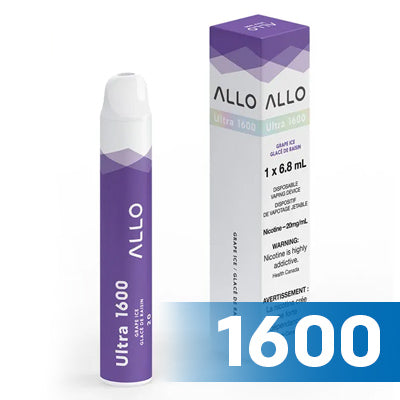 Allo Ultra 1600 Disposable E-cigarette in a Grape Ice flavour