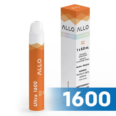Allo Ultra 1600 Disposable E-cigarette in a Peach flavour