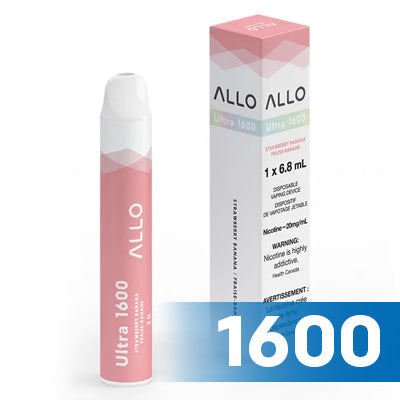 Allo Ultra 1600 Disposable E-cigarette in a Strawberry Banana flavour